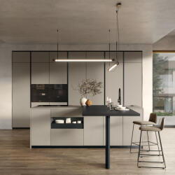 Argyrou Kitchens Larnaca Modern Italian Kitchen By Lube Nexa Fenix Material Matt Grey And Beige Arizona